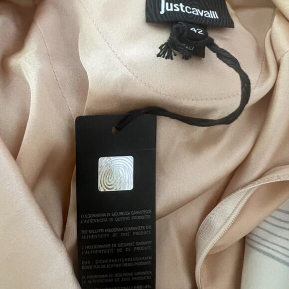 Just Cavalli beige ball floral print low back dress size 42 - Picture 6 of 10